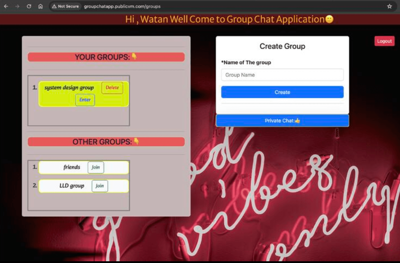 RealTime GroupChat App